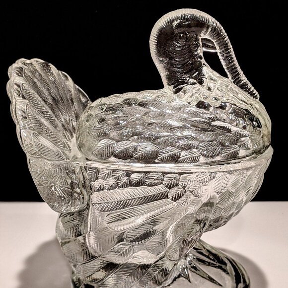 L.E. Smith Turkey Covered Dish - Clear Glass - Picture 5 of 10